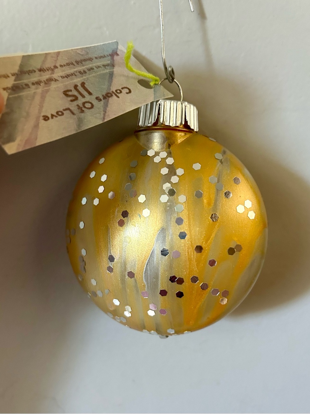 Hand Crafted Festive Silver & Gold Ornament
